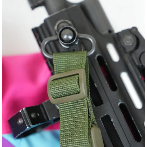  Trzypunktowy pas na broń z szerokim naramiennikiem KRAKEN sling Gen.II Oliwkowy RAGNAROK  3