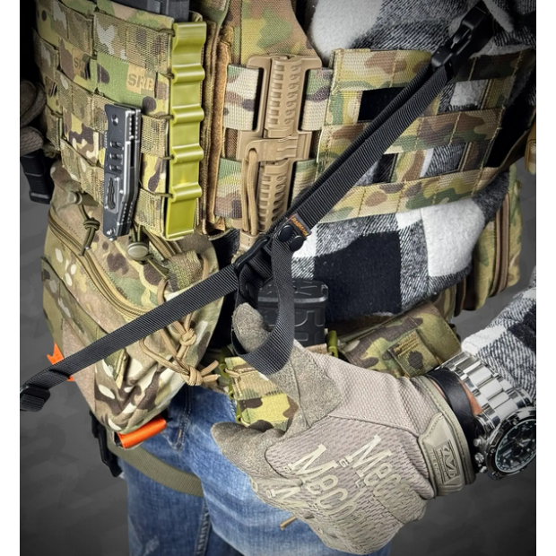  Elastyczny pas do broni FORSETI jedno/dwupunktowy Czarny RAGNAROK 5