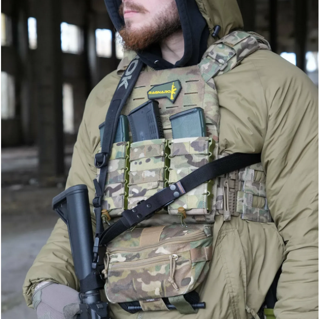 Trzypunktowy pas na broń z szerokim naramiennikiem KRAKEN sling Gen.II Czarny RAGNAROK  6